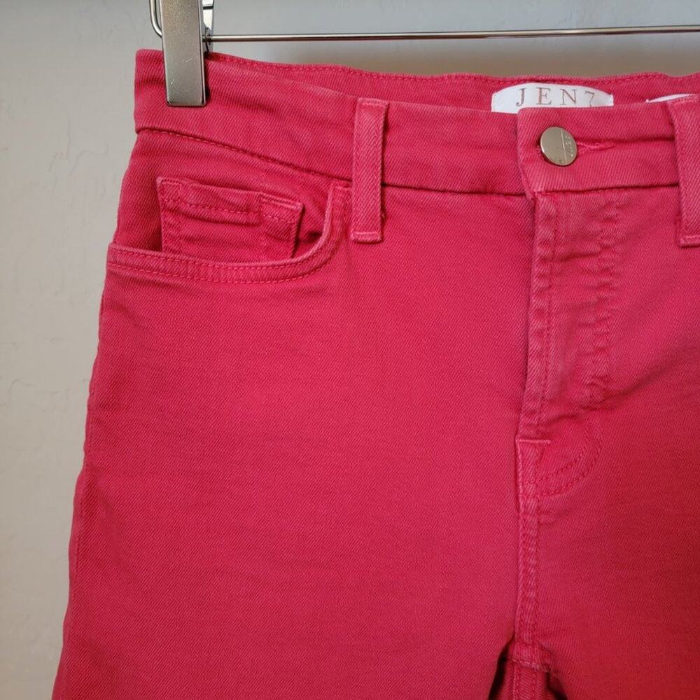 Jen 7 by 7 For All Mankind Red Jean Rolled Cuff Bermuda Shorts - Picture 3 of 16
